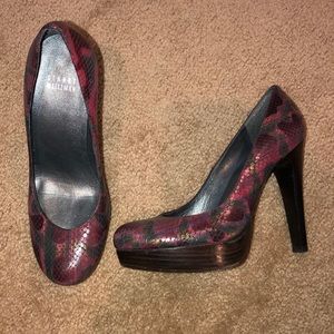 EUC Stuart Weitzman Snakeskin Platform Heels